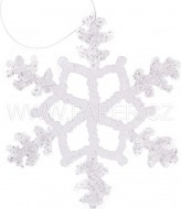 Dekorace Vločka průhledná, třpytivá, 20cm - zvětšit obrázek