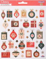 Nálepky Classy Adventní kalendář blistr, 15x19cm