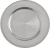 Dekorační talíř 33cm, plastový, stříbrný