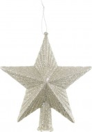 Špice Hvězda 19x19cm, stříbrná s glitry - zvětšit obrázek