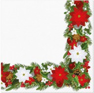 Ubrousky vánoční Spruce Frame, 33x33cm, 3-vrstvé - zvětšit obrázek