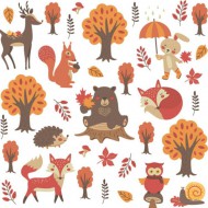 Ubrousky celoroční Woodland Animals, 33 x 33 cm - zvětšit obrázek