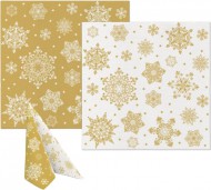 Ubrousky PAW AIRLAID - Sněhové vločky zlato-bílé, 40x40cm Sněhové vločky zlato-bílé - zvětšit obrázek