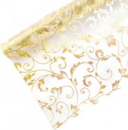 Organza zl.potisk 36cm/4,6m Ornamenty - zvětšit obrázek