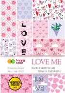 Blok papírů A4 LOVE ME 15 listů 30 motivů - zvětšit obrázek