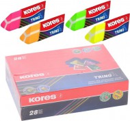 Pryž KORES TRINO 4 neonové barvy, mix