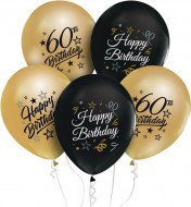 Nafukovací balónky 5ks Happy Birthday 60