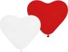 Nafukovací balónky 5ks Srdce, mix červené, bílé