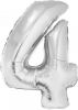 Nafukovací ČÍSLICE 4 stříbrná 35cm