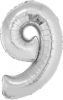 Nafukovací ČÍSLICE 9 stříbrná 35cm