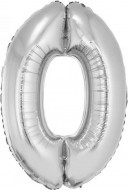 Nafukovací ČÍSLICE 0 stříbrná 35cm - zvětšit obrázek