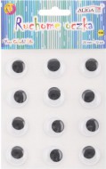 Oči pohyblivé 20mm, 12ks kulaté, samolepicí