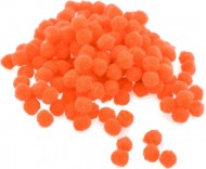 Bambulky plyšové 1cm oranžové, 100ks - zvětšit obrázek