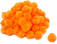 Bambulky plyšové střední Oranžové 1,5 cm, 50 ks - zvětšit obrázek