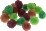 Bambulky plyšové 3cm mix barev, Blue/Violet, 20ks - zvětšit obrázek