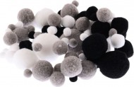 Bambulky plyšové BLACK mix barev a velikostí, 18g - zvětšit obrázek