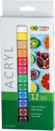 Barvy akrylové Happy Color 12ml, 12barev MIX - zvětšit obrázek