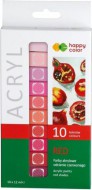 Barvy akrylové Happy Color 12ml, 10barev RED - zvětšit obrázek