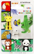 Pryž mazací Starpak 3D Puzzle Safari 4ks - zvětšit obrázek