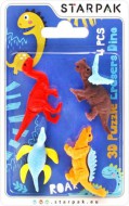 Pryž mazací Starpak 3D Puzzle Dino 4ks - zvětšit obrázek