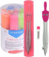 Kružítko Starpak kovové + tuhy + pravítko
