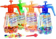 Pumpa na vodní bomby + bomby 100ks plast 30cm asst 4 barvy - zvětšit obrázek