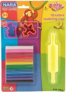 Modelína-Plastelína NARA 12ks s vykrajovátky 2ks a válečkem - zvětšit obrázek