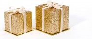 Elegantní dárkové krabičky Glitter Cube zlaté - zvětšit obrázek