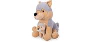 Pes husky plyšový 25 cm - sedící, s mládětem