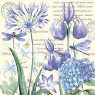Ubrousky MAKI C (20ks) Irises, Hydrangea and Dragonflies
