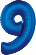 GD balónek fóliový 92cm číslice 9, modrý
