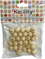 Korálky dřevěné 10 mm úsměv