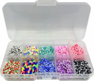 Sada plastových korálků v krabičce 6 mm 40 g