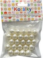 Korálky plastové 14 mm bílé perličky