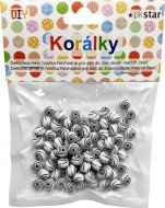 Korálky plastové černo-bílé spirálky 8 mm - zvětšit obrázek