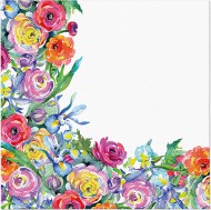 Ubrousky PAW Dekor L (20ks) Painted Rose Corner