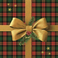 Ubrousky DAISY L (20ks) Gold Bow on Christmas Check - zvětšit obrázek