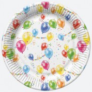 Talíř papírový PM 23cm 8ks Party Balloons and Garlands - zvětšit obrázek