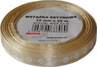 Stuha atlasová - vánoční 12mm béžová - zvětšit obrázek