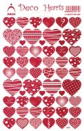 Samolepky srdíčka červená glitter Deco Hearts 412-RG - zvětšit obrázek