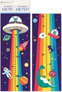 Samolepka na zeď Růstový metr Duhový vesmír do 120 cm