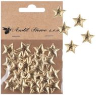 Hvězdičky látkové zlaté 2 cm, 30 ks v sáčku