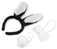 Karnevalová sada - zajíc/králík, černobílá