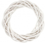 Věnec proutěný bílý -25cm