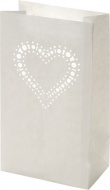Pytlík pro světlo 26,5x15,5cm bílý - srdce