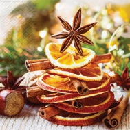 Ubrousky vánoční 33x33cm SDL233300 Christmas fruit - zvětšit obrázek
