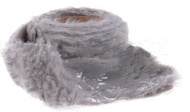 Plyšová stuha 4cm/2m šedá, potisk vloček
