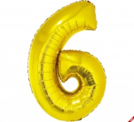 Nafukovací číslice balónek, zlatá folie 35cm číslice 6 - zvětšit obrázek