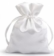 Dárkový pytlík 9,5x13 cm saténový, bílý - zvětšit obrázek