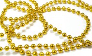 Perličkový vánoční řetěz zlatý 4 mm  - zvětšit obrázek
